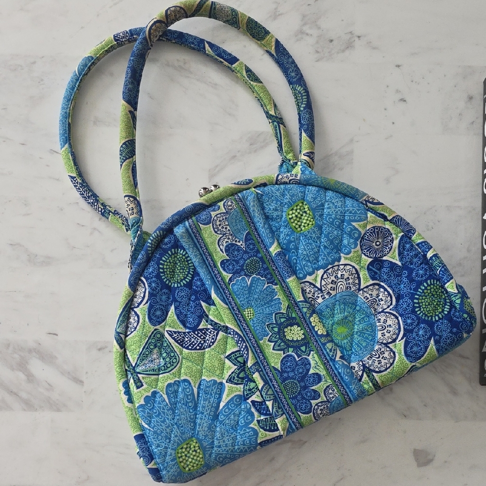 Vera Bradley Blue and Green Floral Shoulder Bag